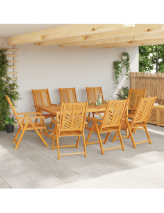 Set da Pranzo per Giardino 9 pz Marrone
