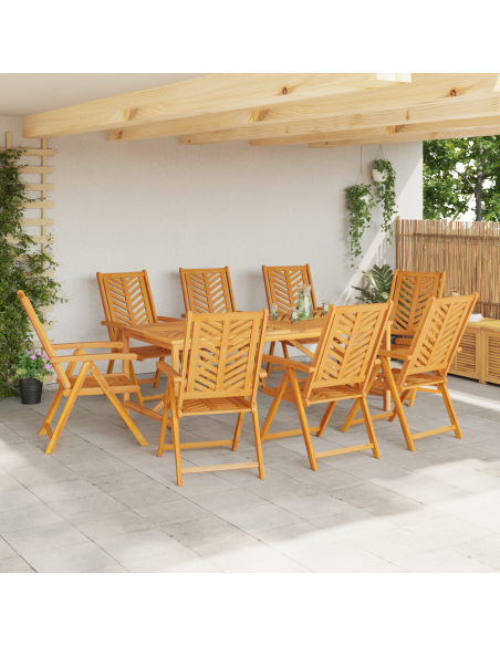 Set da Pranzo per Giardino 9 pz Marrone