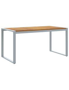 Set da Pranzo per Giardino 5 pz Grigio Legno di Acacia Massello