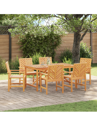 Set da Pranzo per Giardino 7 pz Marrone