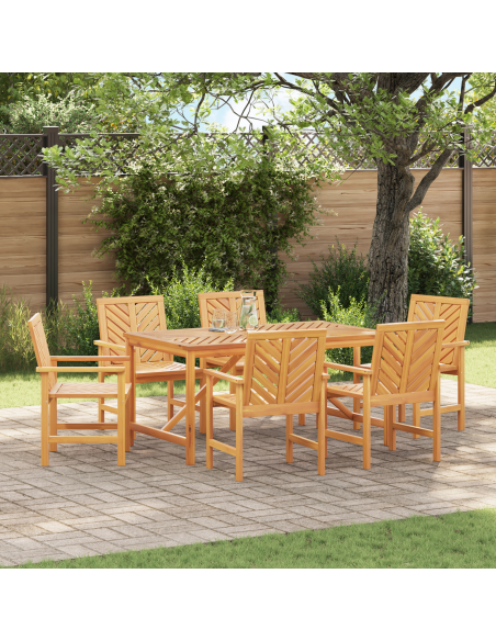 Set da Pranzo per Giardino 7 pz Marrone