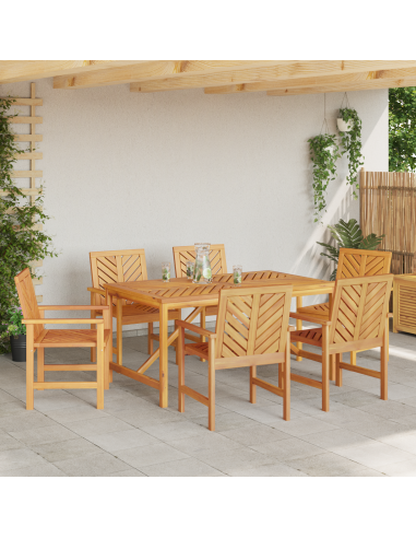 Set da Pranzo per Giardino 7 pz Marrone