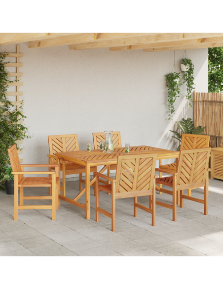 Set da Pranzo per Giardino 7 pz Marrone