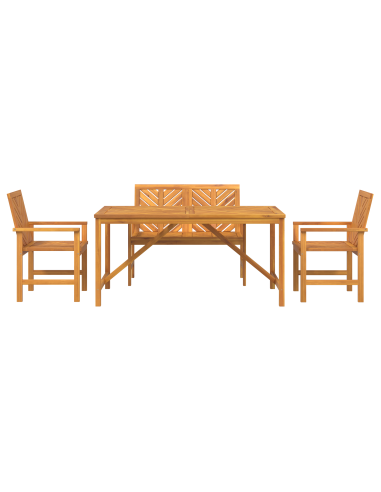 Set da Pranzo per Giardino 4 pz Marrone