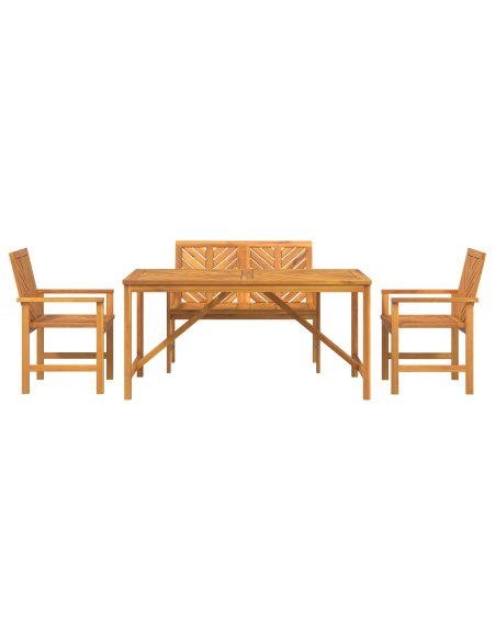 Set da Pranzo per Giardino 4 pz Marrone