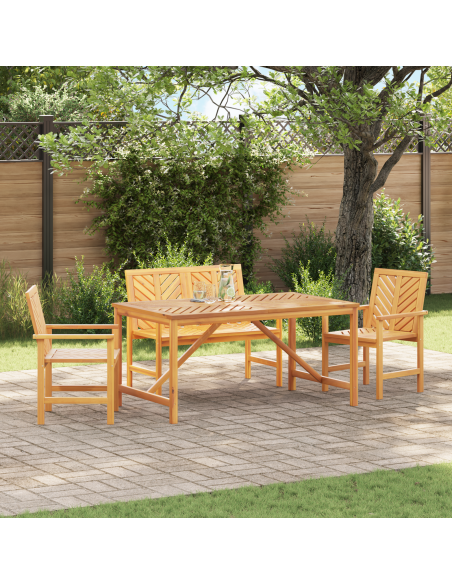 Set da Pranzo per Giardino 4 pz Marrone
