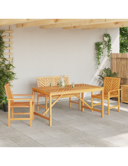 Set da Pranzo per Giardino 4 pz Marrone