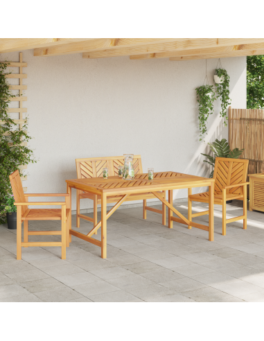 Set da Pranzo per Giardino 4 pz Marrone