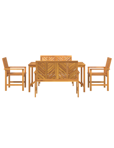 Set da Pranzo per Giardino 5 pz Marrone