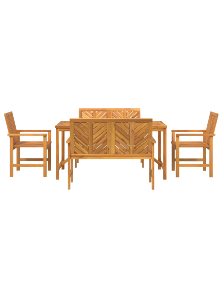 Set da Pranzo per Giardino 5 pz Marrone