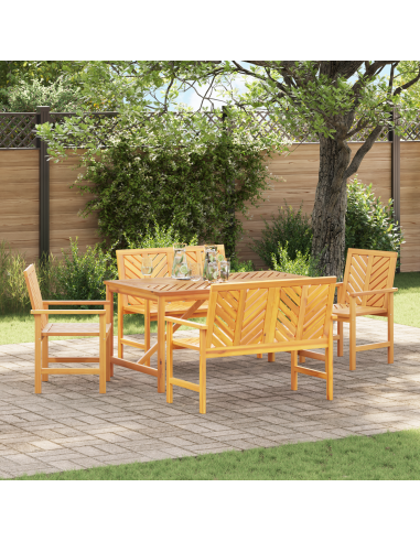Set da Pranzo per Giardino 5 pz Marrone