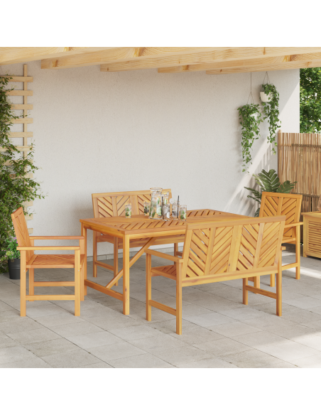 Set da Pranzo per Giardino 5 pz Marrone