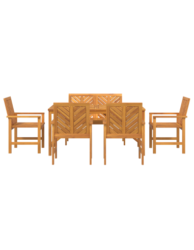 Set da Pranzo per Giardino 6 pz Marrone
