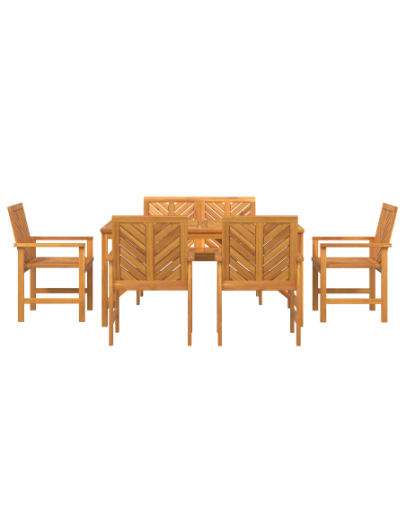 Set da Pranzo per Giardino 6 pz Marrone