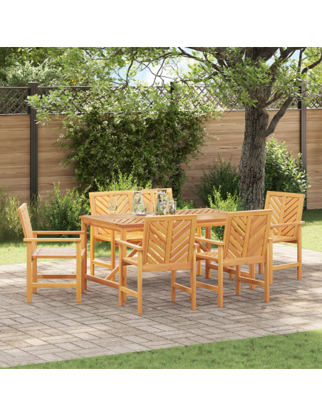 Set da Pranzo per Giardino 6 pz Marrone