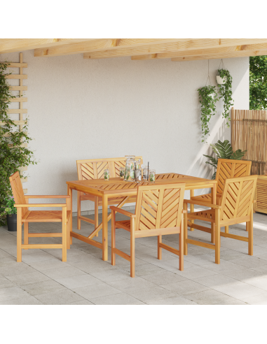 Set da Pranzo per Giardino 6 pz Marrone