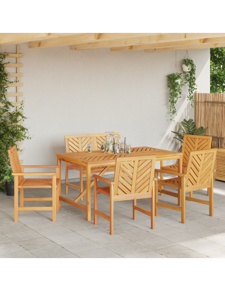 Set da Pranzo per Giardino 6 pz Marrone