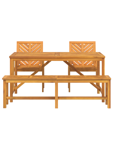 Set da Pranzo per Giardino 4 pz Marrone