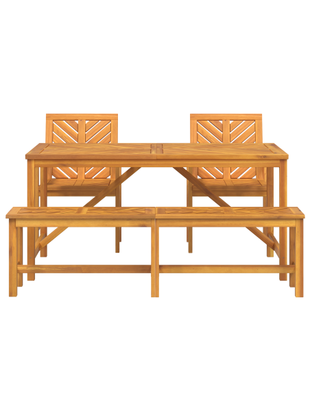 Set da Pranzo per Giardino 4 pz Marrone