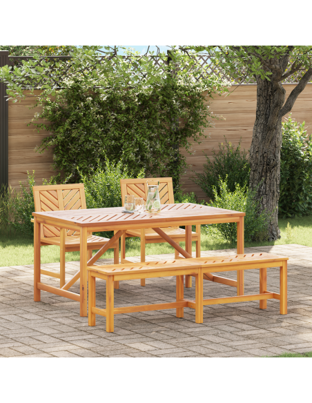 Set da Pranzo per Giardino 4 pz Marrone