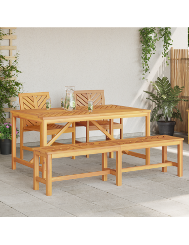 Set da Pranzo per Giardino 4 pz Marrone