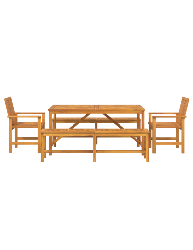 Set da Pranzo per Giardino 5 pz Marrone