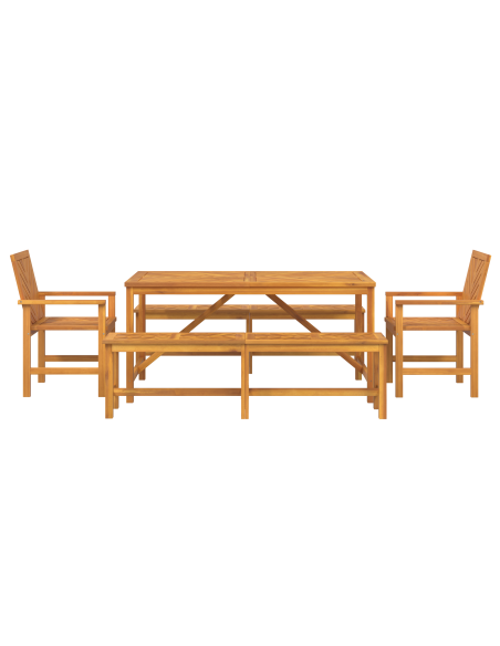 Set da Pranzo per Giardino 5 pz Marrone