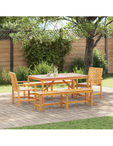 Set da Pranzo per Giardino 5 pz Marrone