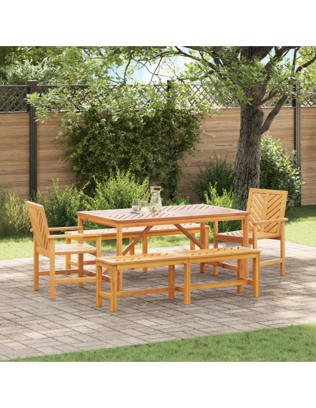 Set da Pranzo per Giardino 5 pz Marrone