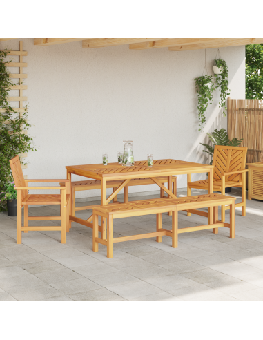 Set da Pranzo per Giardino 5 pz Marrone