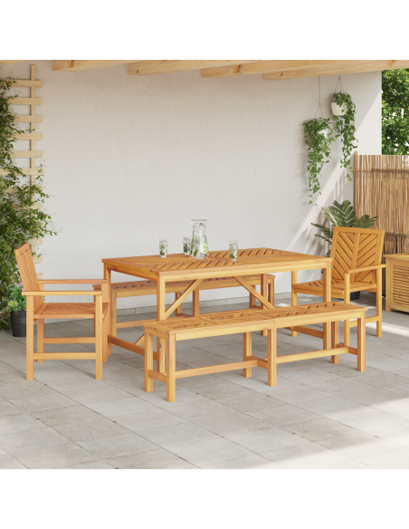 Set da Pranzo per Giardino 5 pz Marrone