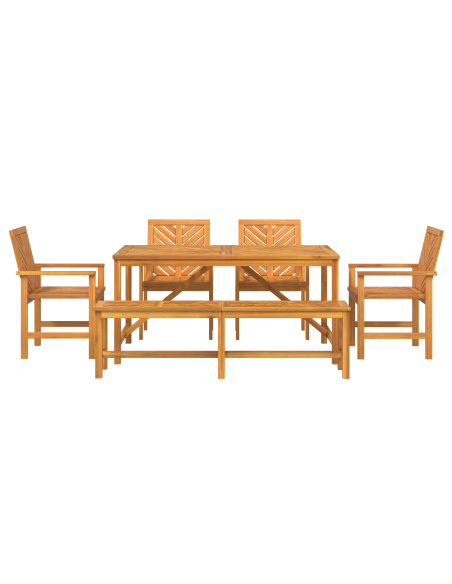 Set da Pranzo per Giardino 6 pz Marrone