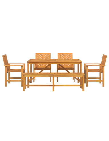 Set da Pranzo per Giardino 6 pz Marrone