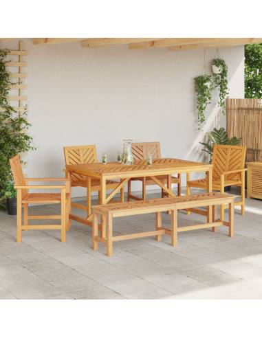 Set da Pranzo per Giardino 6 pz Marrone