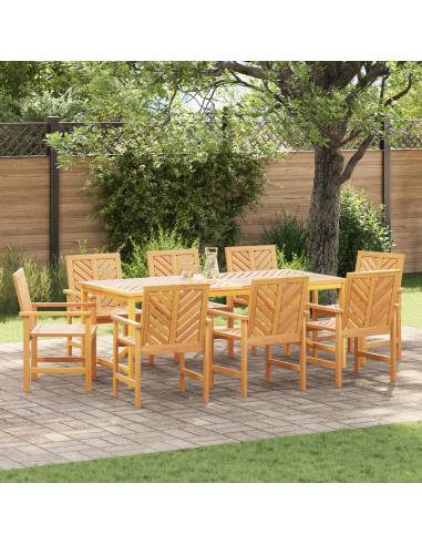 Set da Pranzo per Giardino 9 pz Marrone