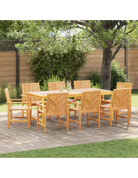 Set da Pranzo per Giardino 9 pz Marrone