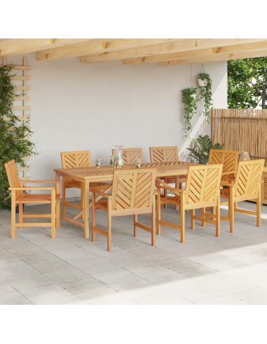 Set da Pranzo per Giardino 9 pz Marrone