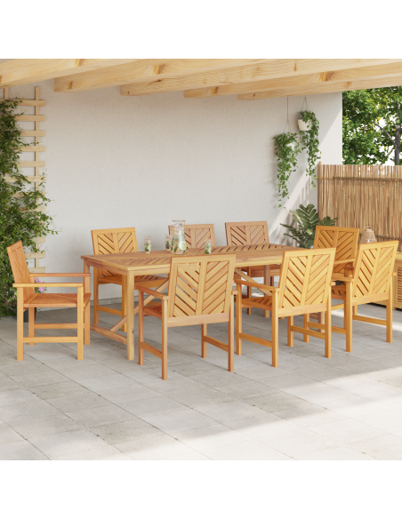 Set da Pranzo per Giardino 9 pz Marrone
