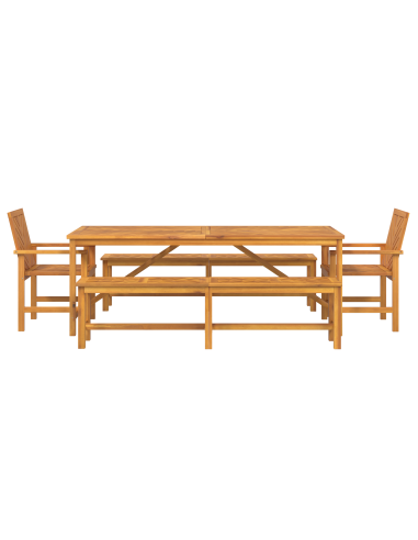 Set da Pranzo per Giardino 5 pz Marrone