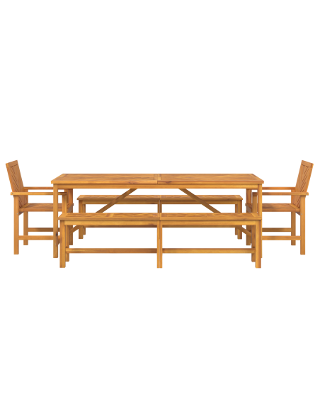 Set da Pranzo per Giardino 5 pz Marrone