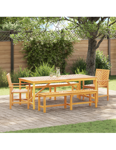 Set da Pranzo per Giardino 5 pz Marrone