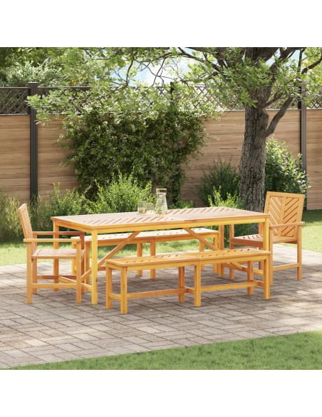 Set da Pranzo per Giardino 5 pz Marrone