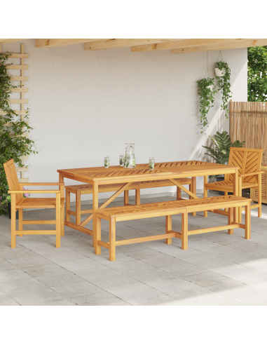 Set da Pranzo per Giardino 5 pz Marrone