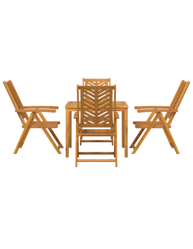 Set da Pranzo per Giardino 5 pz Marrone