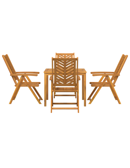 Set da Pranzo per Giardino 5 pz Marrone