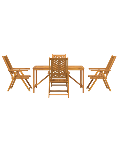 Set da Pranzo per Giardino 5 pz Marrone