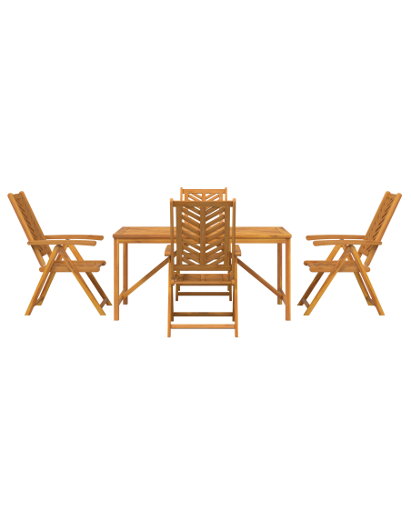 Set da Pranzo per Giardino 5 pz Marrone