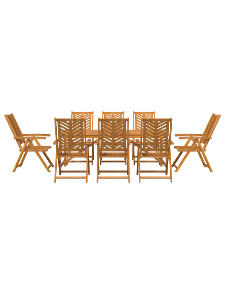 Set da Pranzo per Giardino 9 pz Marrone