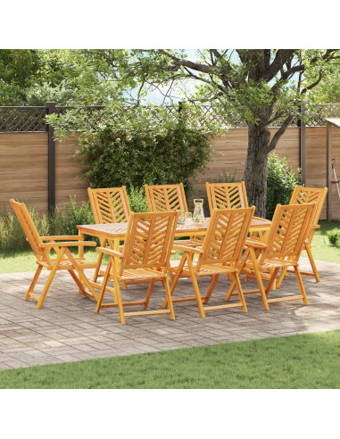 Set da Pranzo per Giardino 9 pz Marrone