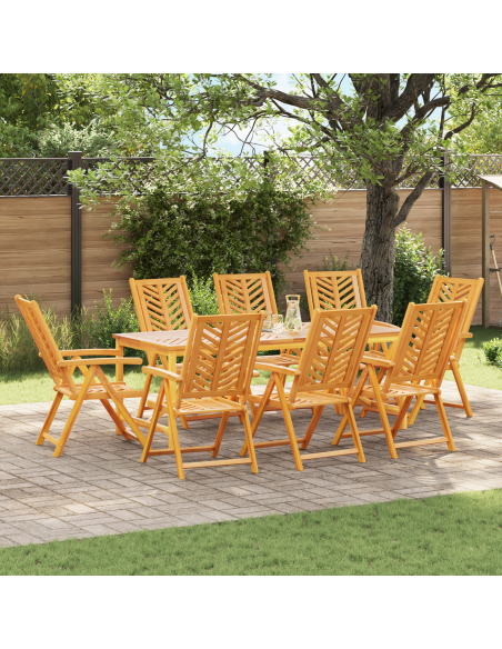 Set da Pranzo per Giardino 9 pz Marrone